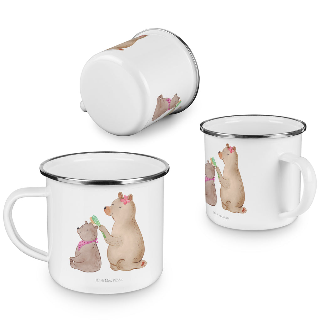 Camping Emaille Tasse Bär mit Kind Campingtasse, Trinkbecher, Metalltasse, Outdoor Tasse, Emaille Trinkbecher, Blechtasse Outdoor, Emaille Campingbecher, Edelstahl Trinkbecher, Metalltasse für Camping, Kaffee Blechtasse, Camping Tasse Metall, Familie, Vatertag, Muttertag, Bruder, Schwester, Mama, Papa, Oma, Opa, Geschenk, Mutti, Mutter