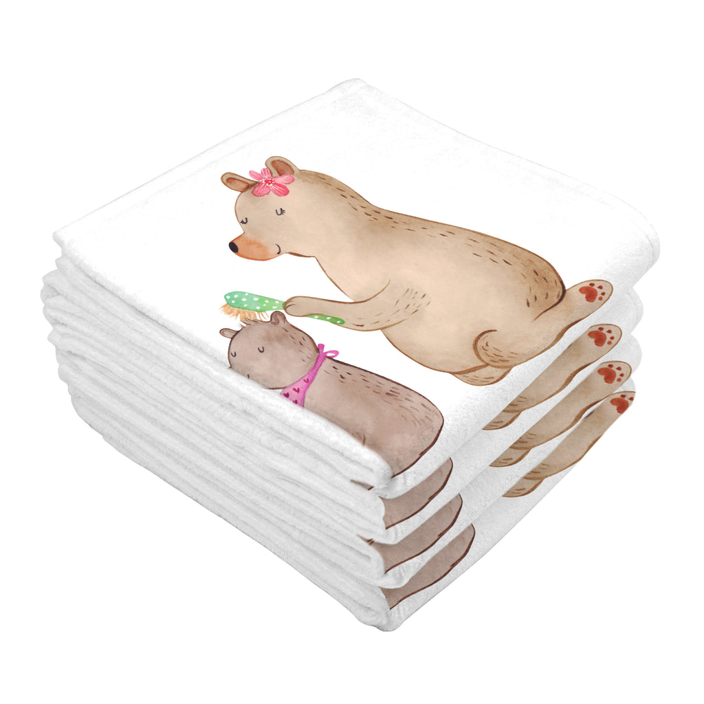 Gäste Handtuch Bär mit Kind Gästetuch, Reisehandtuch, Sport Handtuch, Frottier, Kinder Handtuch, Familie, Vatertag, Muttertag, Bruder, Schwester, Mama, Papa, Oma, Opa, Geschenk, Mutti, Mutter