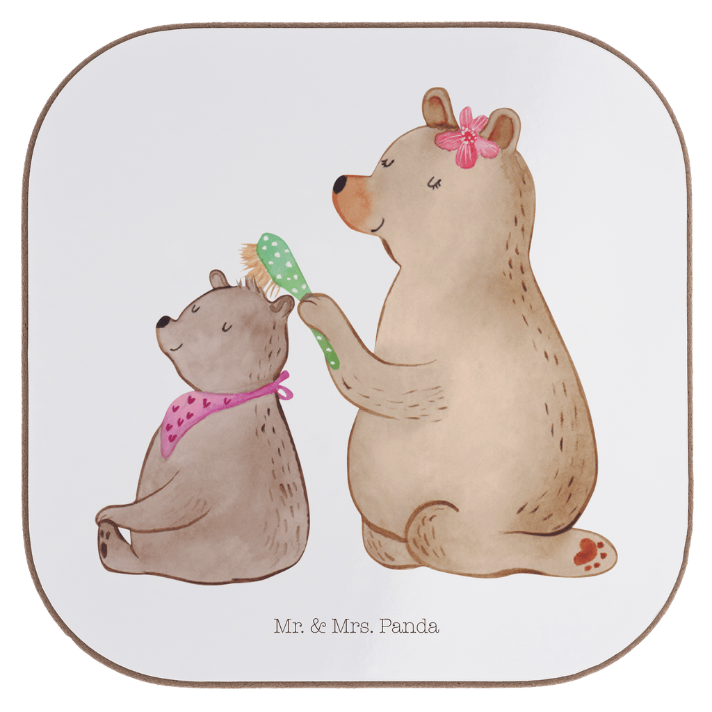 Quadratische Untersetzer Bär mit Kind Bierdeckel, Glasuntersetzer, Untersetzer Gläser, Getränkeuntersetzer, Familie, Vatertag, Muttertag, Bruder, Schwester, Mama, Papa, Oma, Opa, Geschenk, Mutti, Mutter