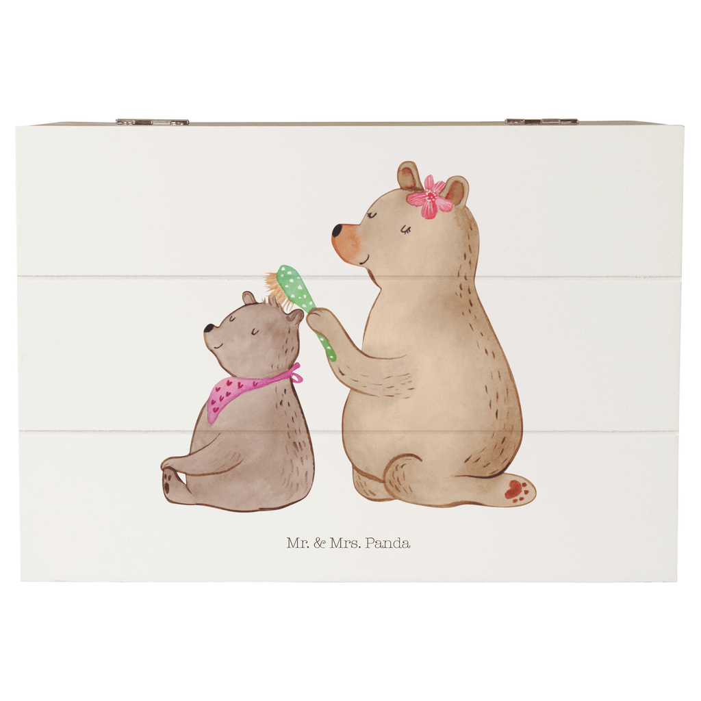 Holzkiste Bär mit Kind Holzkiste, Kiste, Schatzkiste, Truhe, Schatulle, XXL, Erinnerungsbox, Erinnerungskiste, Dekokiste, Aufbewahrungsbox, Familie, Vatertag, Muttertag, Bruder, Schwester, Mama, Papa, Oma, Opa, Geschenk, Mutti, Mutter