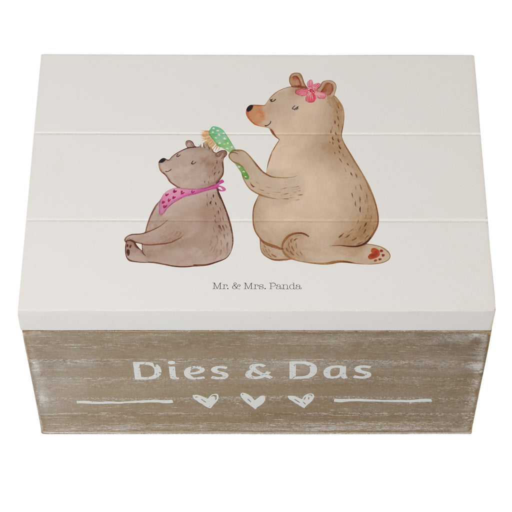 Holzkiste Bär mit Kind Holzkiste, Kiste, Schatzkiste, Truhe, Schatulle, XXL, Erinnerungsbox, Erinnerungskiste, Dekokiste, Aufbewahrungsbox, Familie, Vatertag, Muttertag, Bruder, Schwester, Mama, Papa, Oma, Opa, Geschenk, Mutti, Mutter