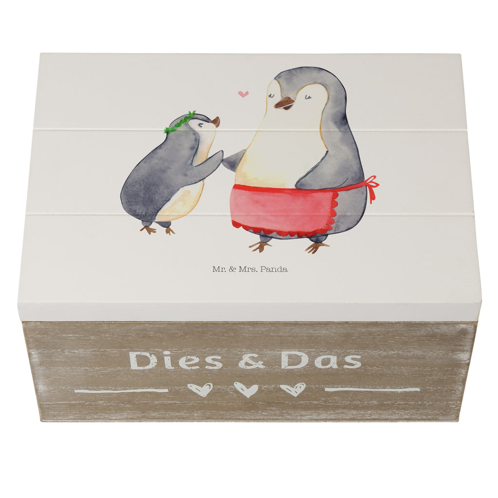 Holzkiste Pinguin mit Kind Holzkiste, Kiste, Schatzkiste, Truhe, Schatulle, XXL, Erinnerungsbox, Erinnerungskiste, Dekokiste, Aufbewahrungsbox, Familie, Vatertag, Muttertag, Bruder, Schwester, Mama, Papa, Oma, Opa, Geschenk, Mami, Mutti, Mutter, Geburststag