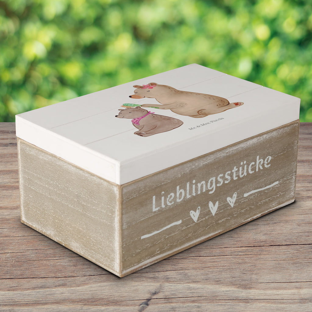 Holzkiste Bär mit Kind Holzkiste, Kiste, Schatzkiste, Truhe, Schatulle, XXL, Erinnerungsbox, Erinnerungskiste, Dekokiste, Aufbewahrungsbox, Familie, Vatertag, Muttertag, Bruder, Schwester, Mama, Papa, Oma, Opa, Geschenk, Mutti, Mutter