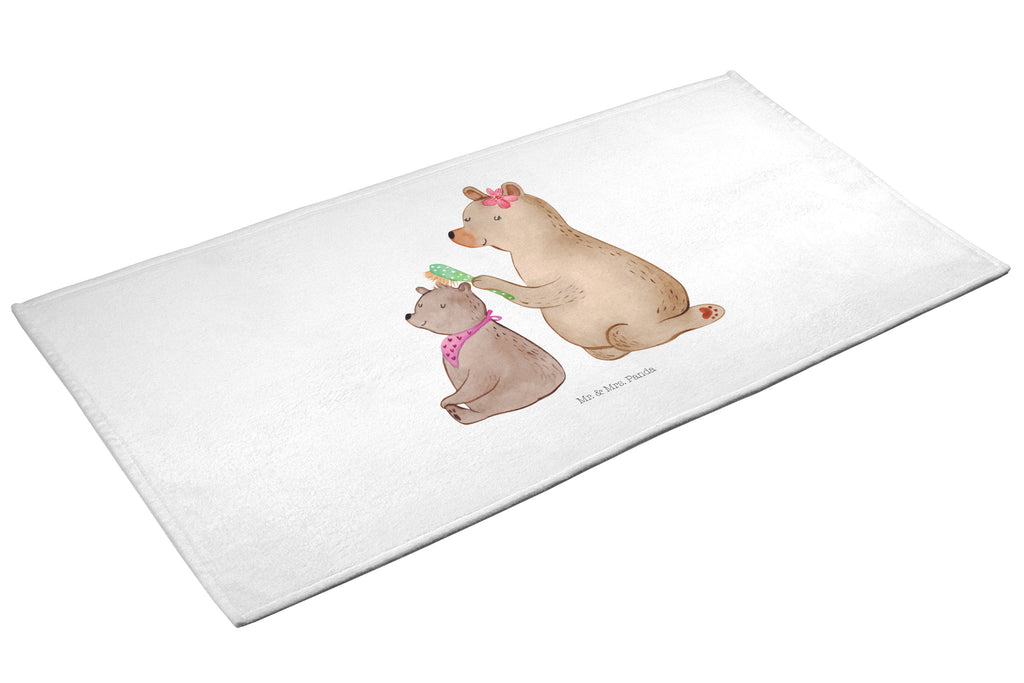 50 x 100 Handtuch Bär mit Kind Handtuch, Badehandtuch, Badezimmer, Handtücher, groß, Kinder, Baby, Familie, Vatertag, Muttertag, Bruder, Schwester, Mama, Papa, Oma, Opa, Geschenk, Mutti, Mutter