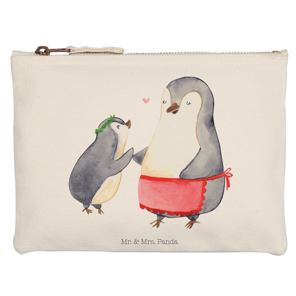 Schminktasche Pinguin mit Kind Schminktasche, Kosmetiktasche, Kosmetikbeutel, Stiftemäppchen, Etui, Federmappe, Makeup, XXL, Schminketui, Kosmetiketui, Schlamperetui, Familie, Vatertag, Muttertag, Bruder, Schwester, Mama, Papa, Oma, Opa, Geschenk, Mami, Mutti, Mutter, Geburststag