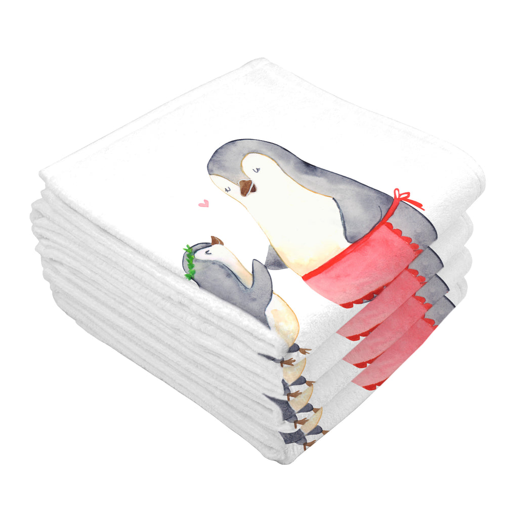 50 x 100 Handtuch Pinguin mit Kind Handtuch, Badehandtuch, Badezimmer, Handtücher, groß, Kinder, Baby, Familie, Vatertag, Muttertag, Bruder, Schwester, Mama, Papa, Oma, Opa, Geschenk, Mami, Mutti, Mutter, Geburststag