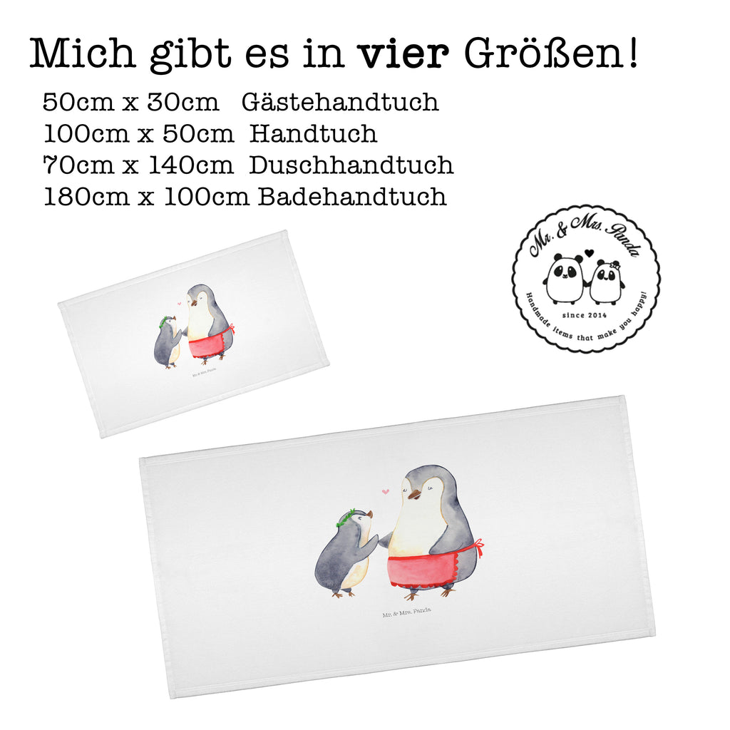 50 x 100 Handtuch Pinguin mit Kind Handtuch, Badehandtuch, Badezimmer, Handtücher, groß, Kinder, Baby, Familie, Vatertag, Muttertag, Bruder, Schwester, Mama, Papa, Oma, Opa, Geschenk, Mami, Mutti, Mutter, Geburststag