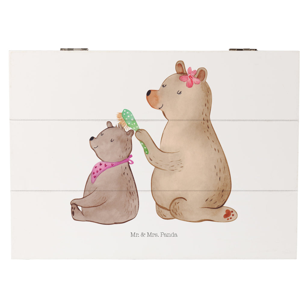 Holzkiste Bär mit Kind Holzkiste, Kiste, Schatzkiste, Truhe, Schatulle, XXL, Erinnerungsbox, Erinnerungskiste, Dekokiste, Aufbewahrungsbox, Familie, Vatertag, Muttertag, Bruder, Schwester, Mama, Papa, Oma, Opa, Geschenk, Mutti, Mutter