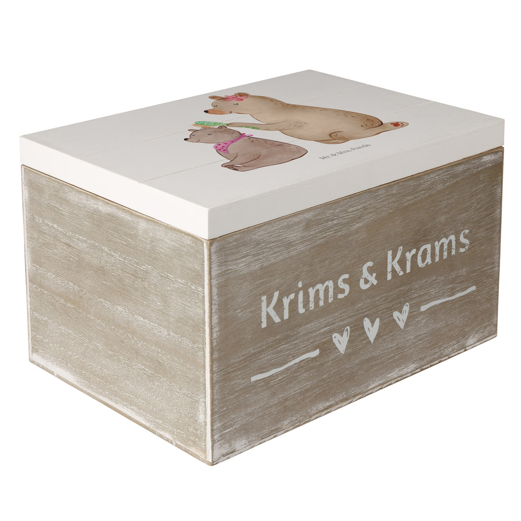 Holzkiste Bär mit Kind Holzkiste, Kiste, Schatzkiste, Truhe, Schatulle, XXL, Erinnerungsbox, Erinnerungskiste, Dekokiste, Aufbewahrungsbox, Familie, Vatertag, Muttertag, Bruder, Schwester, Mama, Papa, Oma, Opa, Geschenk, Mutti, Mutter