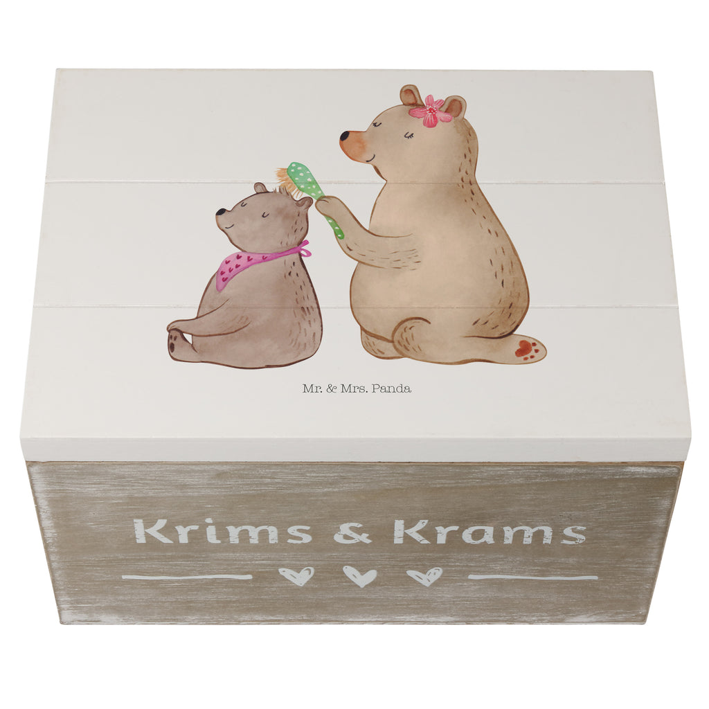 Holzkiste Bär mit Kind Holzkiste, Kiste, Schatzkiste, Truhe, Schatulle, XXL, Erinnerungsbox, Erinnerungskiste, Dekokiste, Aufbewahrungsbox, Familie, Vatertag, Muttertag, Bruder, Schwester, Mama, Papa, Oma, Opa, Geschenk, Mutti, Mutter