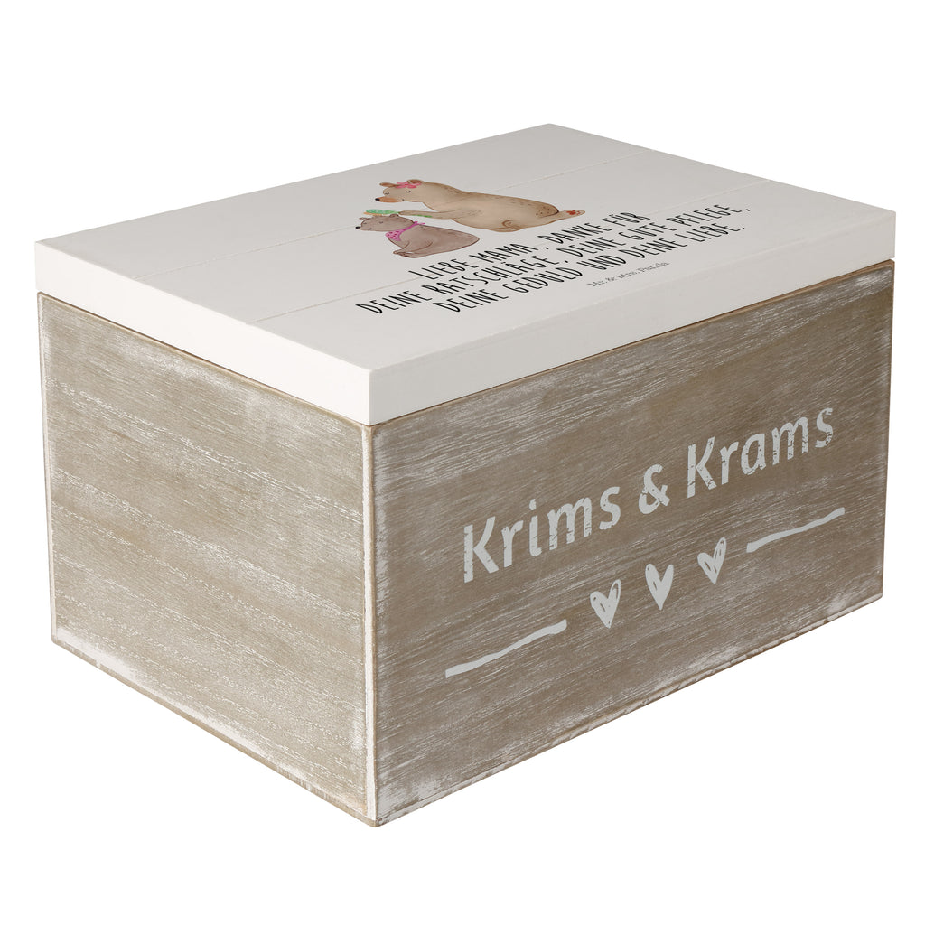 Holzkiste Bär mit Kind Holzkiste, Kiste, Schatzkiste, Truhe, Schatulle, XXL, Erinnerungsbox, Erinnerungskiste, Dekokiste, Aufbewahrungsbox, Familie, Vatertag, Muttertag, Bruder, Schwester, Mama, Papa, Oma, Opa, Geschenk, Mutti, Mutter