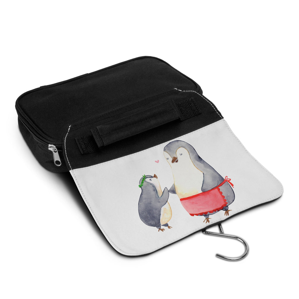Kulturbeutel Pinguin mit Kind Kulturbeutel, Zum Aufhängen, Waschtasche, Kosmetiktasche, Damen, Herren, Aufbewahrungstasche, Schminktasche, Kosmetikbeutel, Organizer, Kulturtasche, Schminkutensil, Familie, Vatertag, Muttertag, Bruder, Schwester, Mama, Papa, Oma, Opa, Geschenk, Mami, Mutti, Mutter, Geburststag