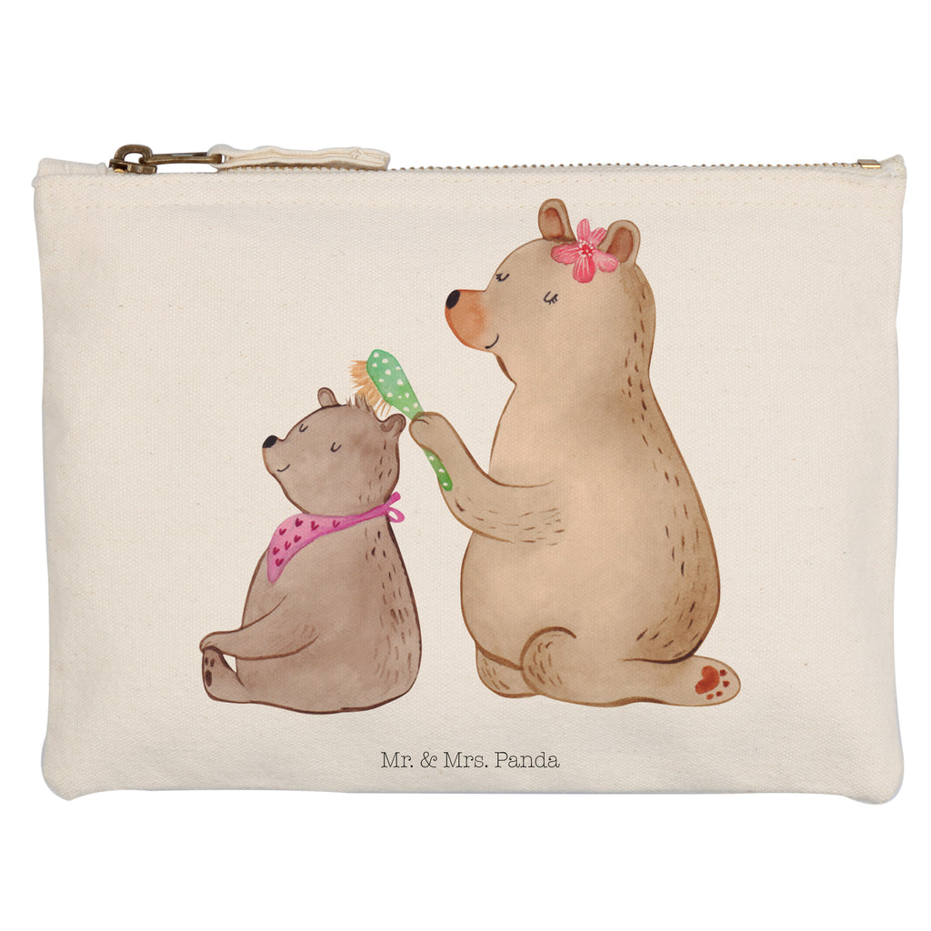 Schminktasche Bär mit Kind Schminktasche, Kosmetiktasche, Kosmetikbeutel, Stiftemäppchen, Etui, Federmappe, Makeup, XXL, Schminketui, Kosmetiketui, Schlamperetui, Familie, Vatertag, Muttertag, Bruder, Schwester, Mama, Papa, Oma, Opa, Geschenk, Mutti, Mutter