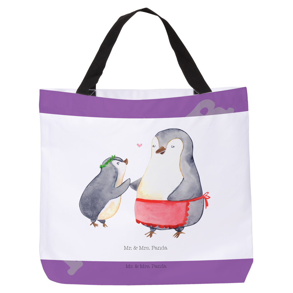 Shopper Pinguin mit Kind Beutel, Einkaufstasche, Tasche, Strandtasche, Einkaufsbeutel, Shopper, Schultasche, Freizeittasche, Tragebeutel, Schulbeutel, Alltagstasche, Familie, Vatertag, Muttertag, Bruder, Schwester, Mama, Papa, Oma, Opa, Geschenk, Mami, Mutti, Mutter, Geburststag