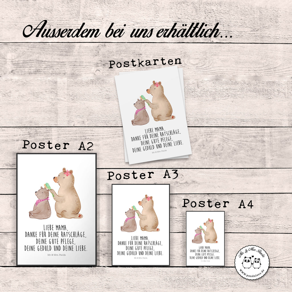 Poster Bär mit Kind Poster, Wandposter, Bild, Wanddeko, Küchenposter, Kinderposter, Wanddeko Bild, Raumdekoration, Wanddekoration, Handgemaltes Poster, Mr. & Mrs. Panda Poster, Designposter, Kunstdruck, Posterdruck, Familie, Vatertag, Muttertag, Bruder, Schwester, Mama, Papa, Oma, Opa, Geschenk, Mutti, Mutter