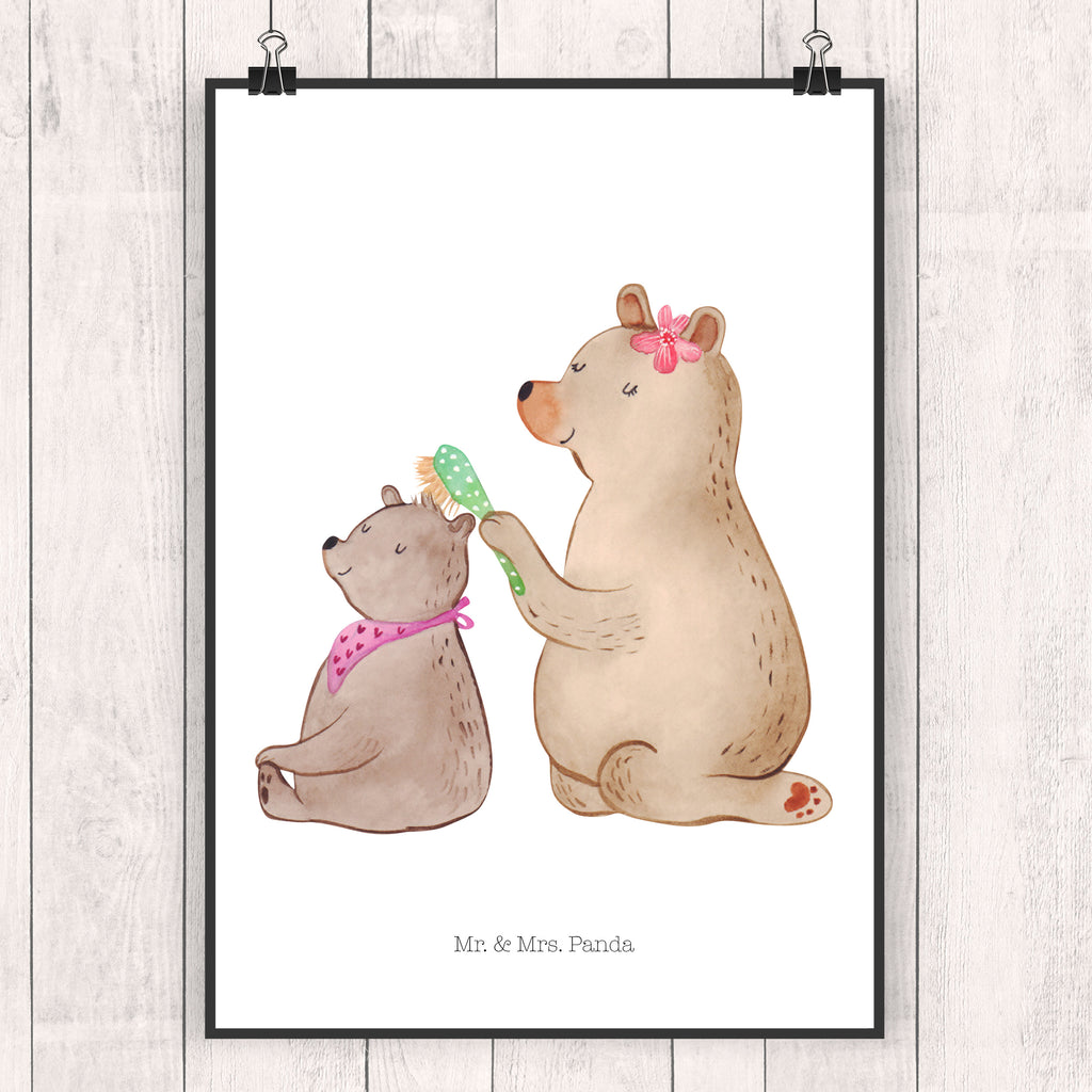 Poster Bär mit Kind Poster, Wandposter, Bild, Wanddeko, Küchenposter, Kinderposter, Wanddeko Bild, Raumdekoration, Wanddekoration, Handgemaltes Poster, Mr. & Mrs. Panda Poster, Designposter, Kunstdruck, Posterdruck, Familie, Vatertag, Muttertag, Bruder, Schwester, Mama, Papa, Oma, Opa, Geschenk, Mutti, Mutter