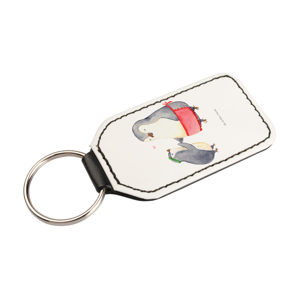 Rechteckig Schlüsselanhänger Pinguin mit Kind Schlüsselanhänger, Anhänger, Taschenanhänger, Glücksbringer, Schutzengel, Familie, Vatertag, Muttertag, Bruder, Schwester, Mama, Papa, Oma, Opa, Geschenk, Mami, Mutti, Mutter, Geburststag