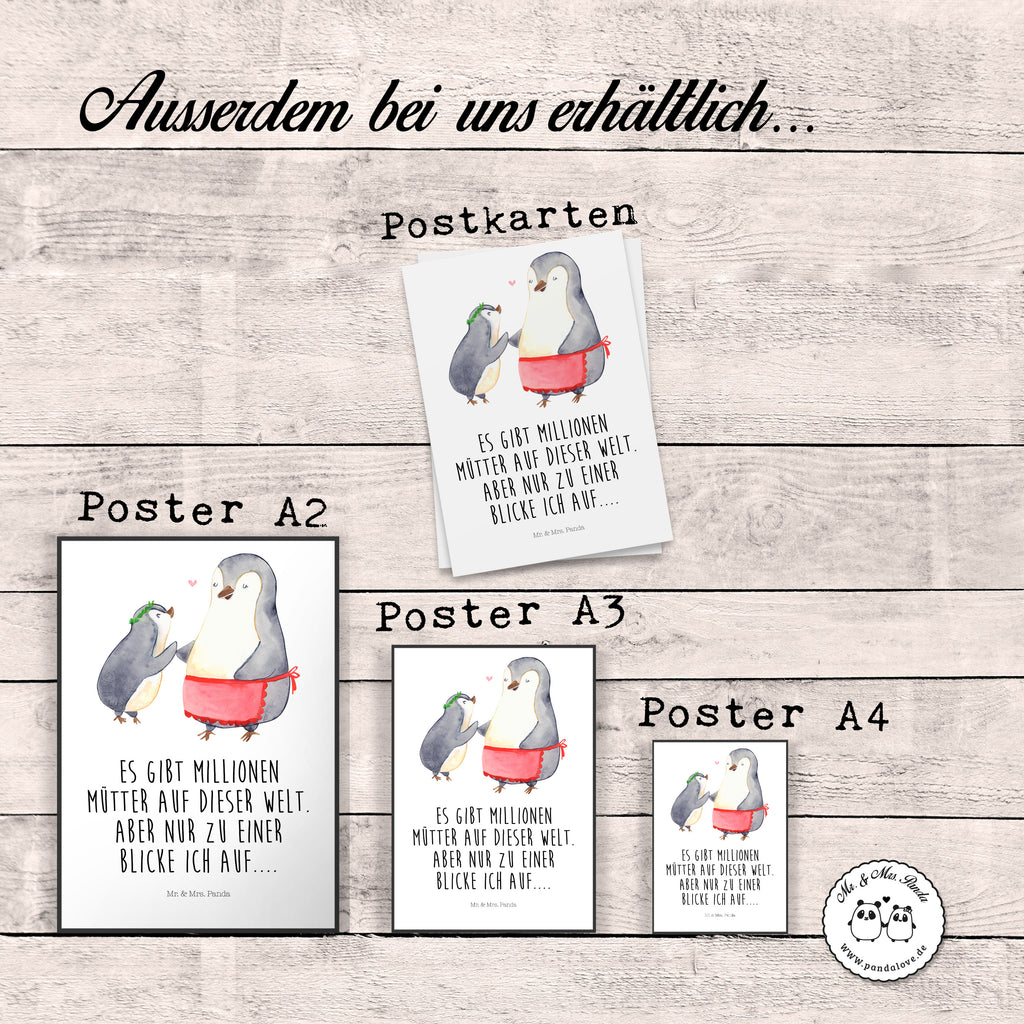 Poster Pinguin mit Kind Geschenk, Muttertag, Mama, Mami, Mutti, Mutter, Geburststag Poster, Wandposter, Bild, Wanddeko, Küchenposter, Kinderposter, Wanddeko Bild, Raumdekoration, Wanddekoration, Handgemaltes Poster, Mr. & Mrs. Panda Poster, Designposter, Kunstdruck, Posterdruck  Familie, Vatertag, Muttertag, Bruder, Schwester, Mama, Papa, Oma, Opa