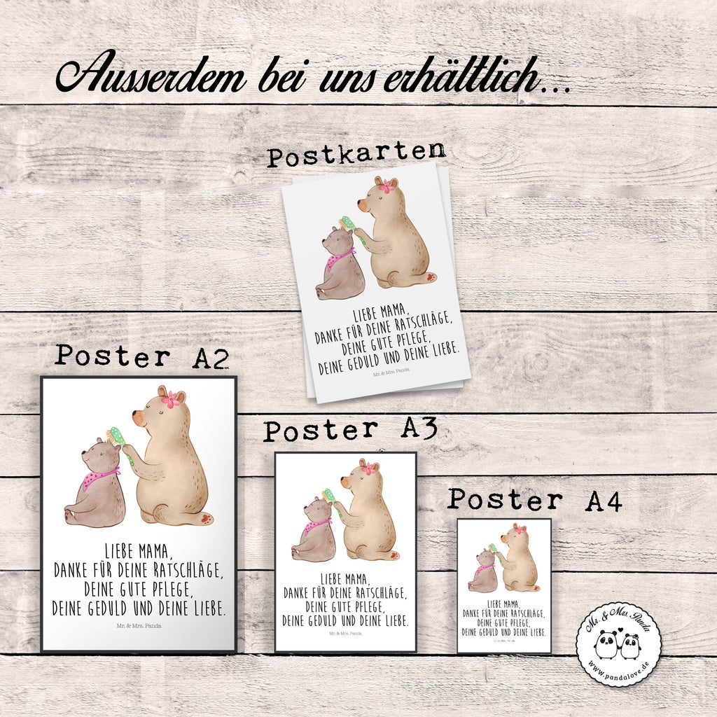 Poster Bär mit Kind Poster, Wandposter, Bild, Wanddeko, Küchenposter, Kinderposter, Wanddeko Bild, Raumdekoration, Wanddekoration, Handgemaltes Poster, Mr. & Mrs. Panda Poster, Designposter, Kunstdruck, Posterdruck, Familie, Vatertag, Muttertag, Bruder, Schwester, Mama, Papa, Oma, Opa, Geschenk, Mutti, Mutter