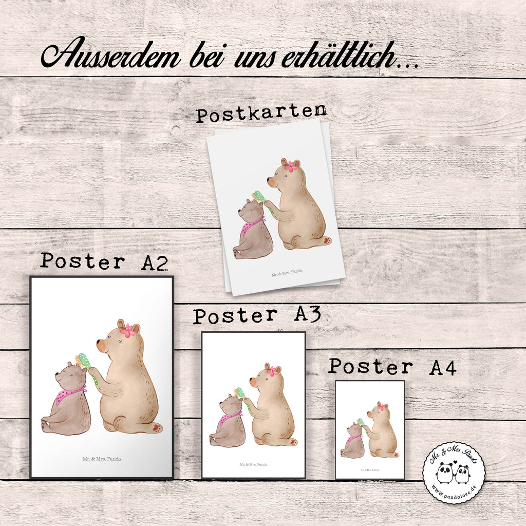 Poster Bär mit Kind Poster, Wandposter, Bild, Wanddeko, Küchenposter, Kinderposter, Wanddeko Bild, Raumdekoration, Wanddekoration, Handgemaltes Poster, Mr. & Mrs. Panda Poster, Designposter, Kunstdruck, Posterdruck, Familie, Vatertag, Muttertag, Bruder, Schwester, Mama, Papa, Oma, Opa, Geschenk, Mutti, Mutter