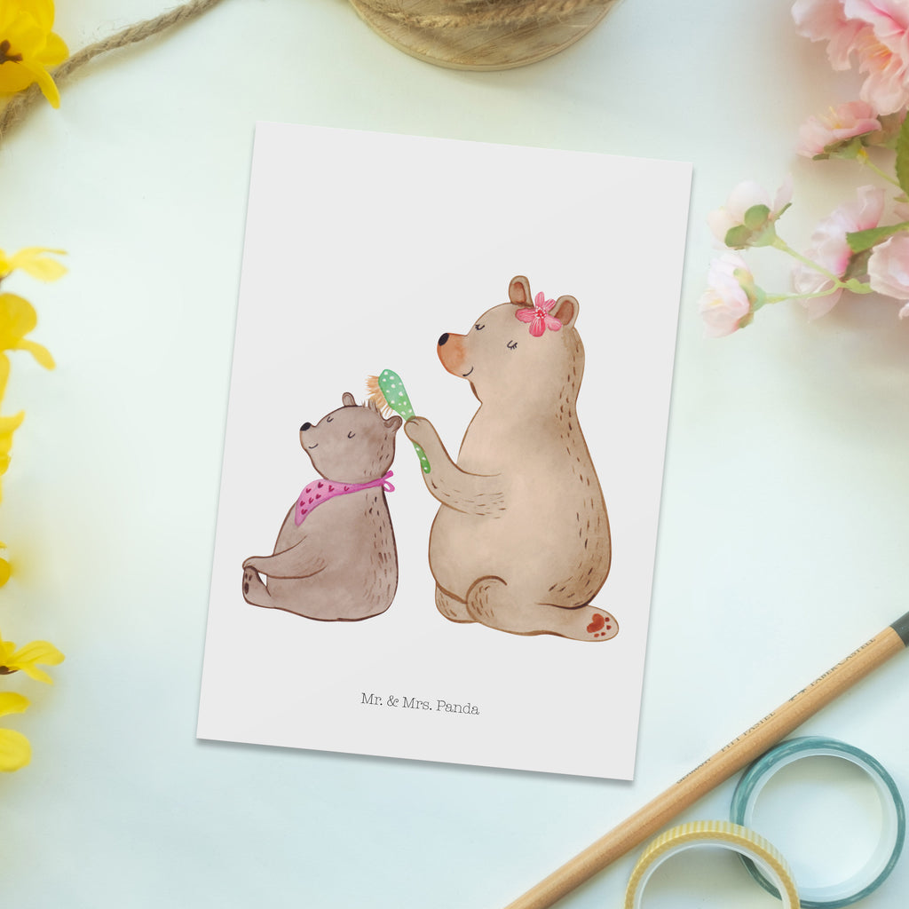 Postkarte Bär mit Kind Geschenkkarte, Grußkarte, Karte, Einladung, Ansichtskarte, Geburtstagskarte, Einladungskarte, Familie, Vatertag, Muttertag, Bruder, Schwester, Mama, Papa, Oma, Opa, Geschenk, Mutti, Mutter