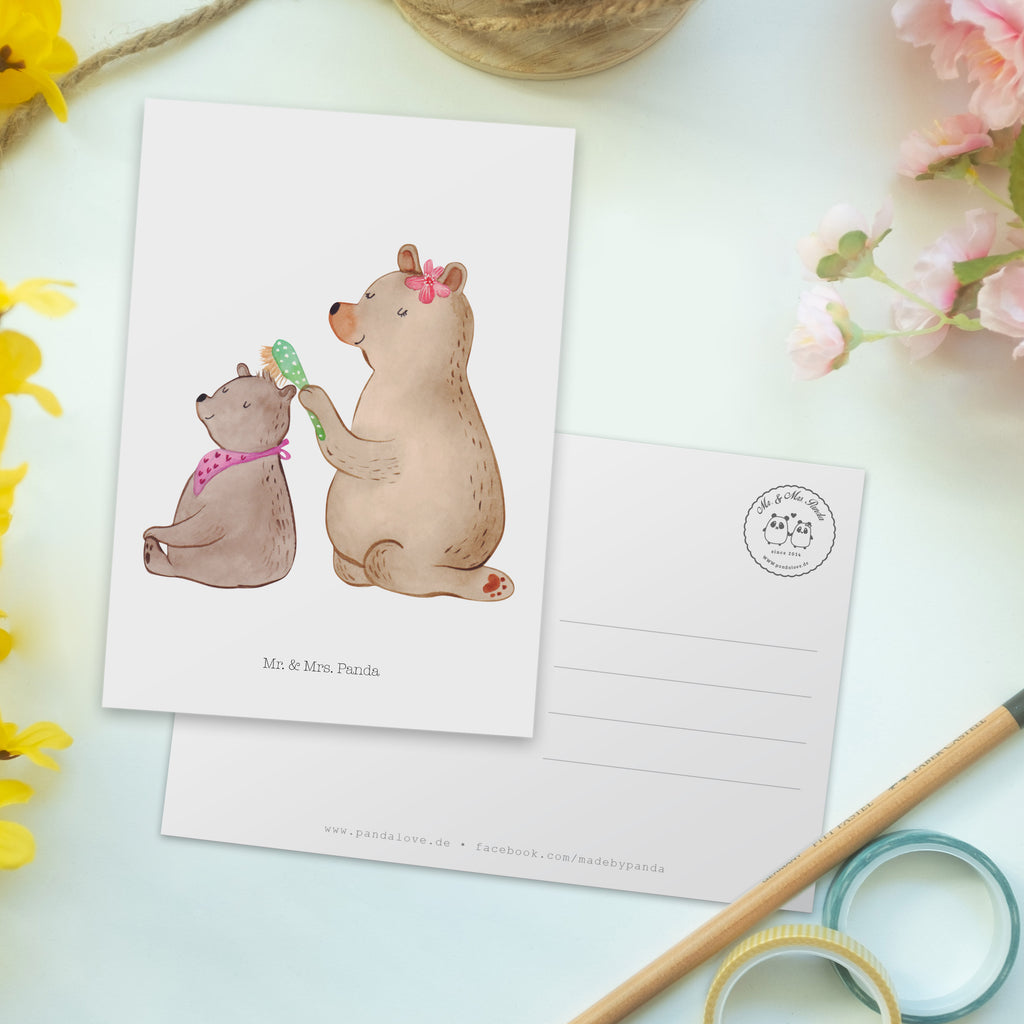 Postkarte Bär mit Kind Geschenkkarte, Grußkarte, Karte, Einladung, Ansichtskarte, Geburtstagskarte, Einladungskarte, Familie, Vatertag, Muttertag, Bruder, Schwester, Mama, Papa, Oma, Opa, Geschenk, Mutti, Mutter