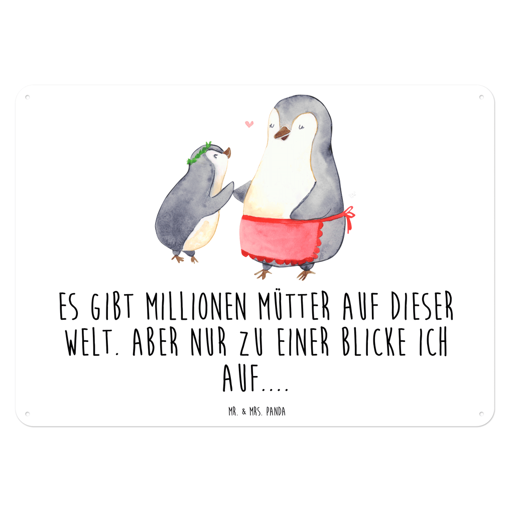 Blechschild Pinguin mit Kind Geschenk, Muttertag, Mama, Mami, Mutti, Mutter, Geburststag Blechschild, Metallschild, Geschenk Schild, Schild, Magnet-Metall-Schild, Deko Schild, Wandschild, Wand-Dekoration, Türschild, Wandschild, Metallschild  Familie, Vatertag, Muttertag, Bruder, Schwester, Mama, Papa, Oma, Opa