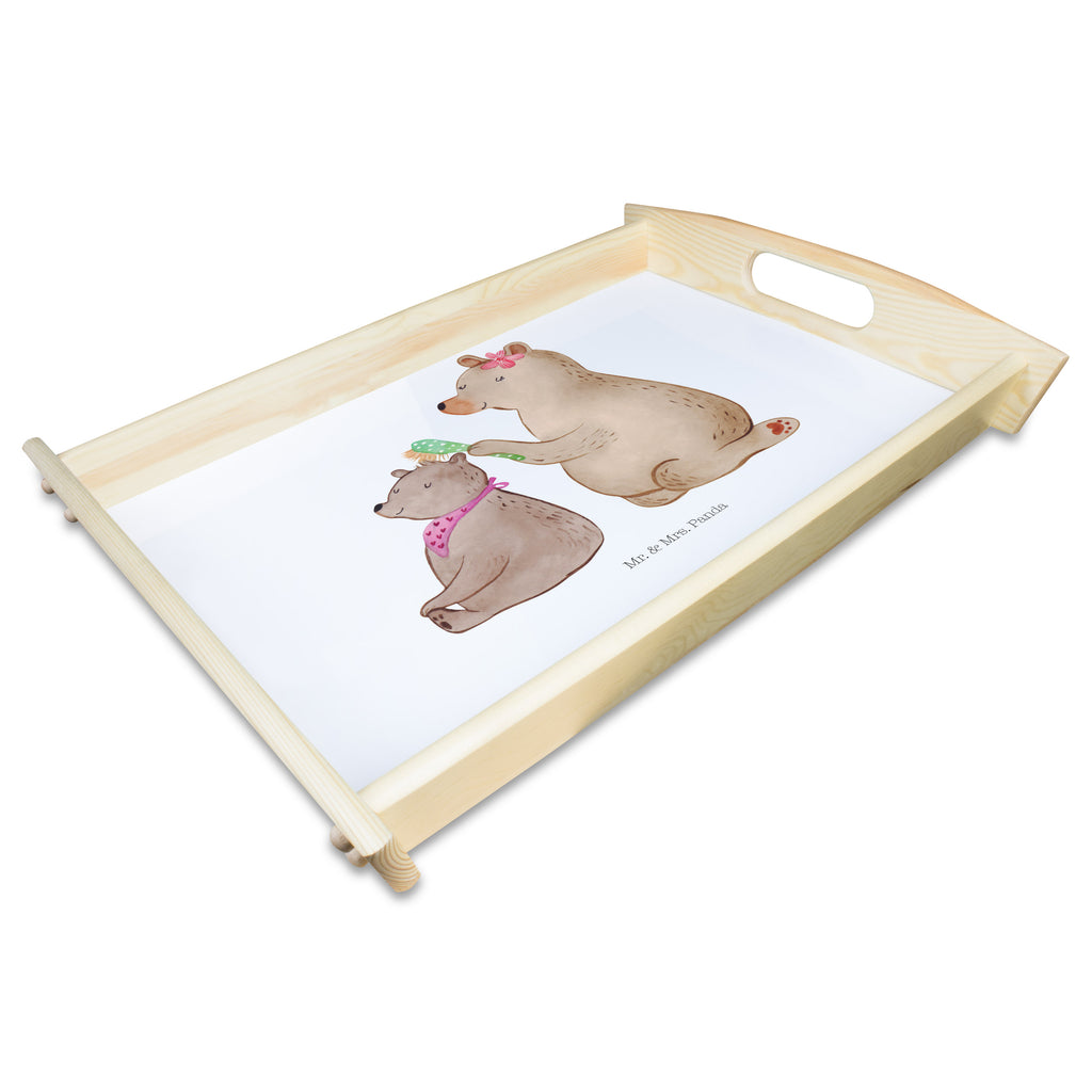 Serviertablett Bär mit Kind Tablett, Holztablett, Küchentablett, Dekotablett, Frühstückstablett, Familie, Vatertag, Muttertag, Bruder, Schwester, Mama, Papa, Oma, Opa, Geschenk, Mutti, Mutter