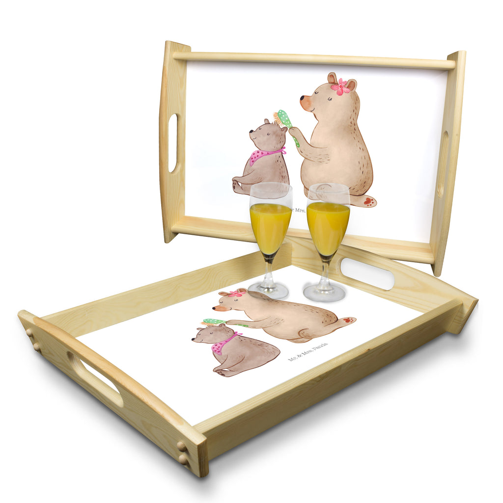 Serviertablett Bär mit Kind Tablett, Holztablett, Küchentablett, Dekotablett, Frühstückstablett, Familie, Vatertag, Muttertag, Bruder, Schwester, Mama, Papa, Oma, Opa, Geschenk, Mutti, Mutter