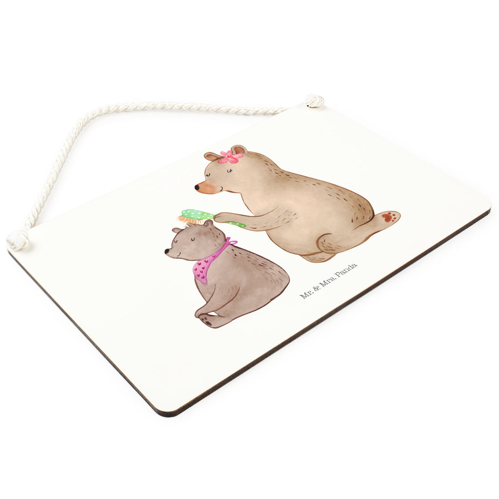 Deko Schild Bär mit Kind Dekoschild, Deko Schild, Schild, Tür Schild, Türschild, Holzschild, Wandschild, Wanddeko, Familie, Vatertag, Muttertag, Bruder, Schwester, Mama, Papa, Oma, Opa, Geschenk, Mutti, Mutter