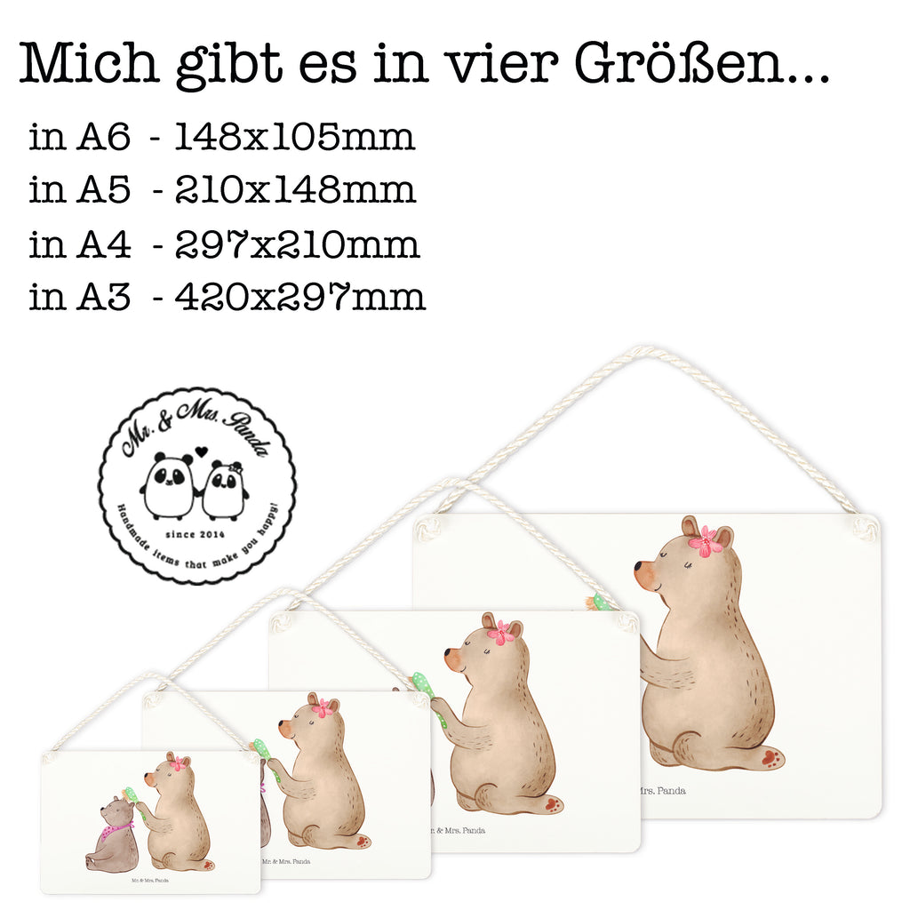 Deko Schild Bär mit Kind Dekoschild, Deko Schild, Schild, Tür Schild, Türschild, Holzschild, Wandschild, Wanddeko, Familie, Vatertag, Muttertag, Bruder, Schwester, Mama, Papa, Oma, Opa, Geschenk, Mutti, Mutter