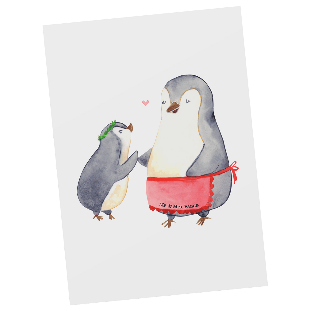 Postkarte Pinguin mit Kind Geschenkkarte, Grußkarte, Karte, Einladung, Ansichtskarte, Geburtstagskarte, Einladungskarte, Familie, Vatertag, Muttertag, Bruder, Schwester, Mama, Papa, Oma, Opa, Geschenk, Mami, Mutti, Mutter, Geburststag