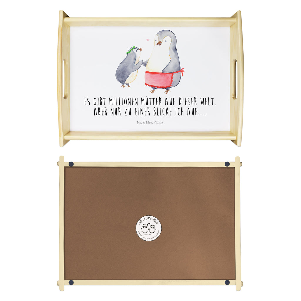 Serviertablett Pinguin mit Kind Tablett, Holztablett, Küchentablett, Dekotablett, Frühstückstablett, Familie, Vatertag, Muttertag, Bruder, Schwester, Mama, Papa, Oma, Opa, Geschenk, Mami, Mutti, Mutter, Geburststag