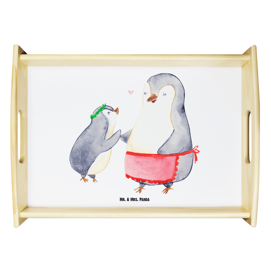 Serviertablett Pinguin mit Kind Tablett, Holztablett, Küchentablett, Dekotablett, Frühstückstablett, Familie, Vatertag, Muttertag, Bruder, Schwester, Mama, Papa, Oma, Opa, Geschenk, Mami, Mutti, Mutter, Geburststag