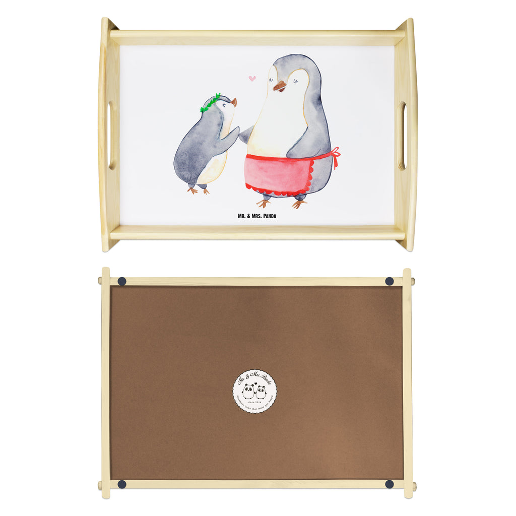 Serviertablett Pinguin mit Kind Tablett, Holztablett, Küchentablett, Dekotablett, Frühstückstablett, Familie, Vatertag, Muttertag, Bruder, Schwester, Mama, Papa, Oma, Opa, Geschenk, Mami, Mutti, Mutter, Geburststag