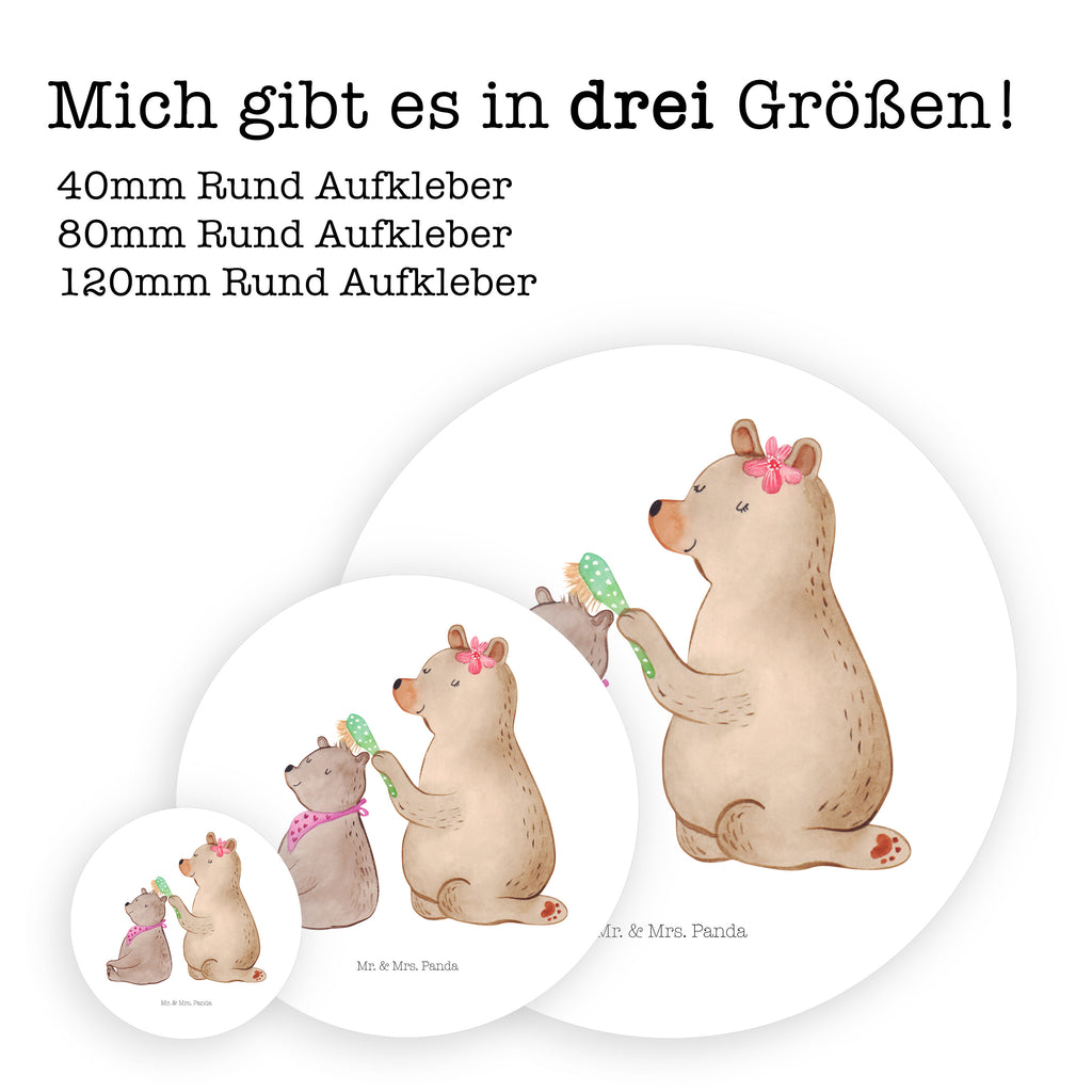 40mm Rund Aufkleber Bär mit Kind Sticker, Aufkleber, Etikett, Familie, Vatertag, Muttertag, Bruder, Schwester, Mama, Papa, Oma, Opa, Geschenk, Mutti, Mutter