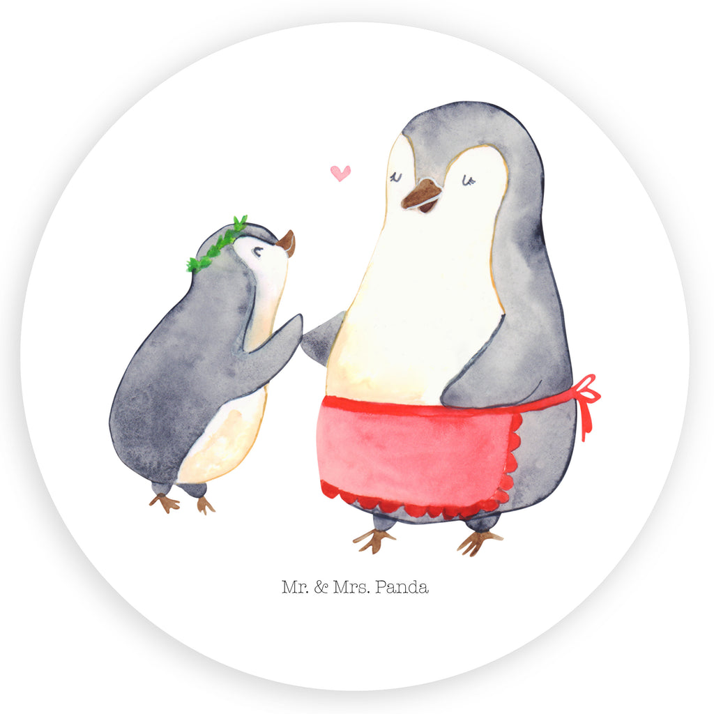 40mm Rund Aufkleber Pinguin mit Kind Sticker, Aufkleber, Etikett, Familie, Vatertag, Muttertag, Bruder, Schwester, Mama, Papa, Oma, Opa, Geschenk, Mami, Mutti, Mutter, Geburststag