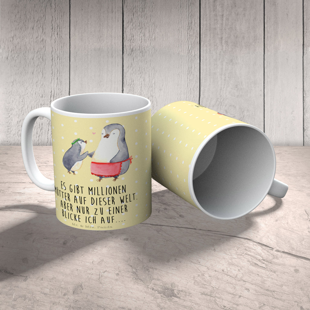 Tasse Pinguin mit Kind Becher, Kaffeetasse, Kaffeebecher, Tee, Frühstück, Büro, Familie, Vatertag, Muttertag, Bruder, Schwester, Mama, Papa, Oma, Opa, Geschenk, Mami, Mutti, Mutter, Geburststag