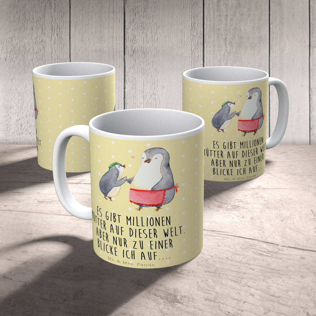 Tasse Pinguin mit Kind Becher, Kaffeetasse, Kaffeebecher, Tee, Frühstück, Büro, Familie, Vatertag, Muttertag, Bruder, Schwester, Mama, Papa, Oma, Opa, Geschenk, Mami, Mutti, Mutter, Geburststag