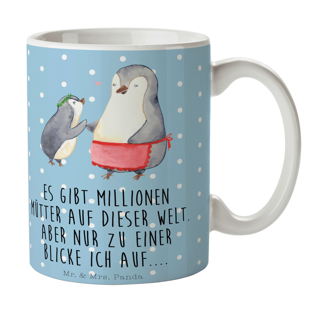 Tasse Pinguin mit Kind Becher, Kaffeetasse, Kaffeebecher, Tee, Frühstück, Büro, Familie, Vatertag, Muttertag, Bruder, Schwester, Mama, Papa, Oma, Opa, Geschenk, Mami, Mutti, Mutter, Geburststag