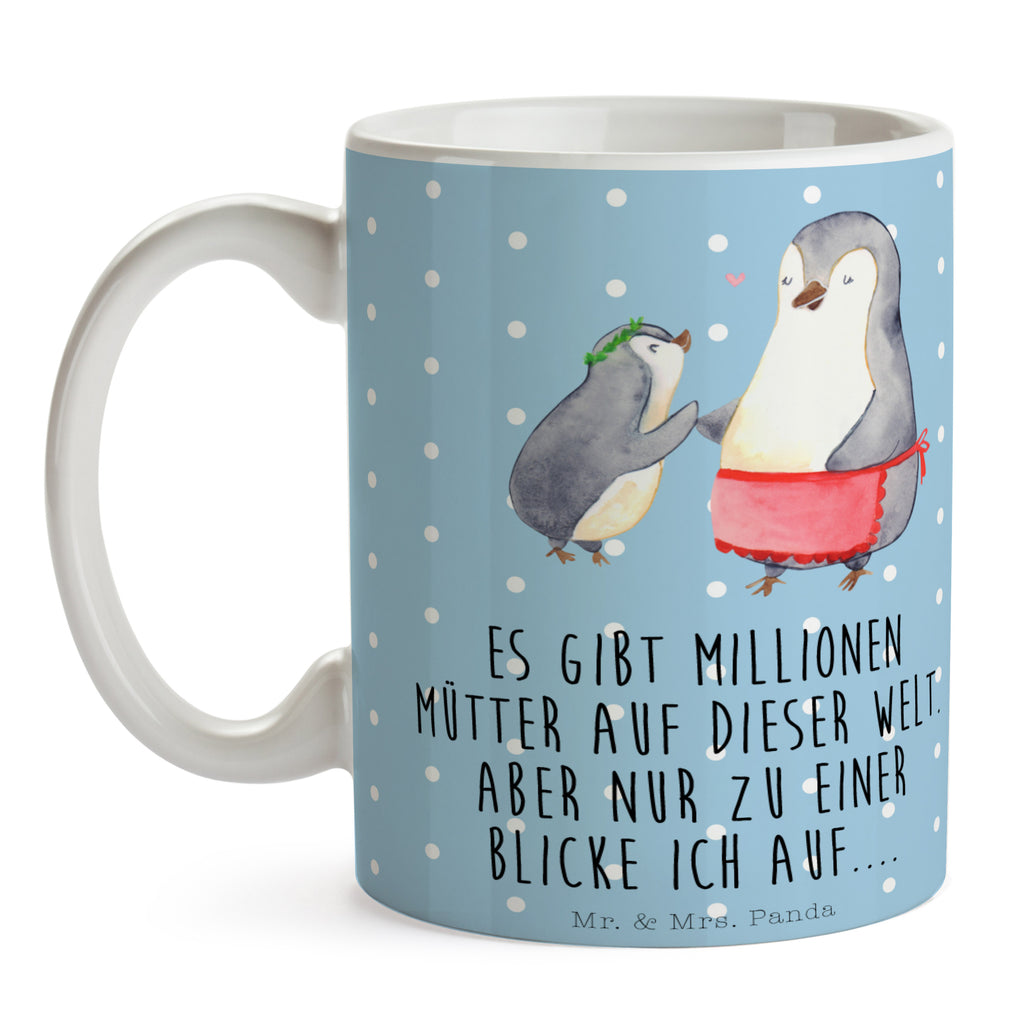 Tasse Pinguin mit Kind Becher, Kaffeetasse, Kaffeebecher, Tee, Frühstück, Büro, Familie, Vatertag, Muttertag, Bruder, Schwester, Mama, Papa, Oma, Opa, Geschenk, Mami, Mutti, Mutter, Geburststag