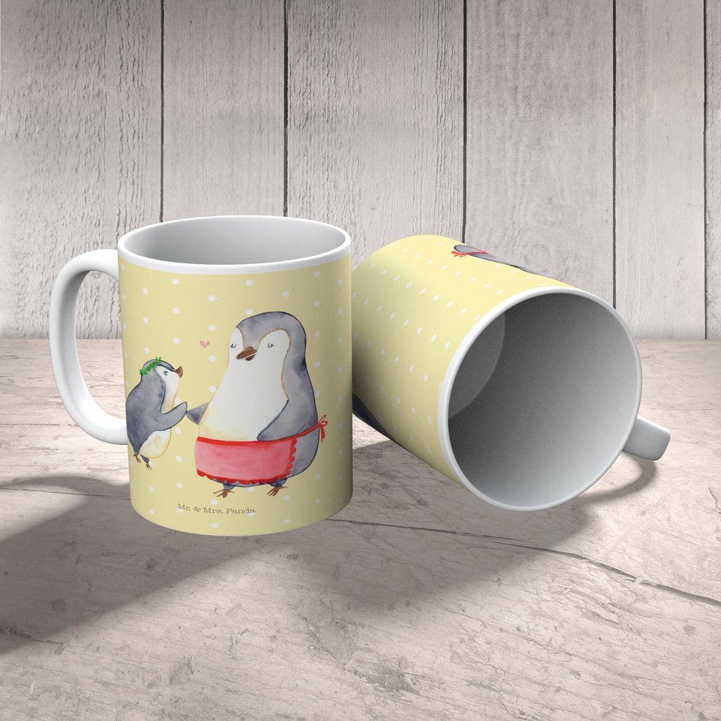 Tasse Pinguin mit Kind Becher, Kaffeetasse, Kaffeebecher, Tee, Frühstück, Büro, Familie, Vatertag, Muttertag, Bruder, Schwester, Mama, Papa, Oma, Opa, Geschenk, Mami, Mutti, Mutter, Geburststag