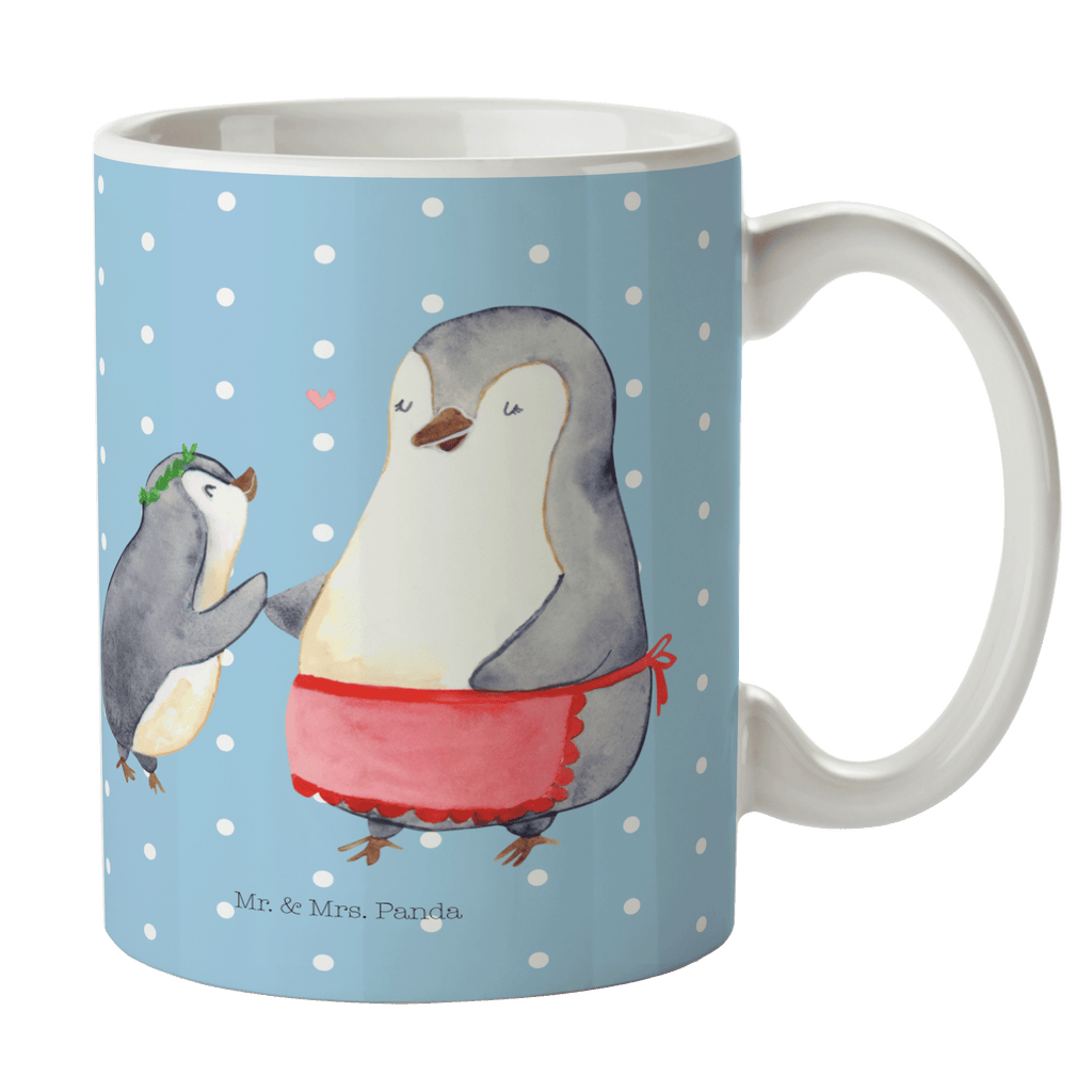 Tasse Pinguin mit Kind Becher, Kaffeetasse, Kaffeebecher, Tee, Frühstück, Büro, Familie, Vatertag, Muttertag, Bruder, Schwester, Mama, Papa, Oma, Opa, Geschenk, Mami, Mutti, Mutter, Geburststag