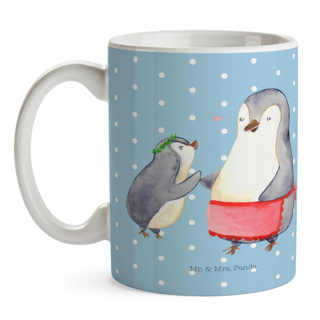 Tasse Pinguin mit Kind Becher, Kaffeetasse, Kaffeebecher, Tee, Frühstück, Büro, Familie, Vatertag, Muttertag, Bruder, Schwester, Mama, Papa, Oma, Opa, Geschenk, Mami, Mutti, Mutter, Geburststag