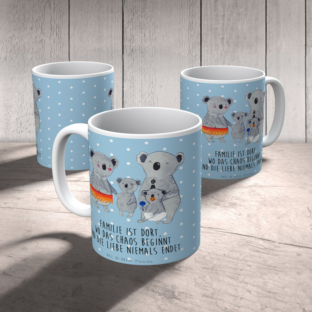 Tasse Koala Familie Koala, Koalas, Familie, Family, Mama, Papa, Kinder, Geschwister, Familienleben Becher, Kaffeetasse, Kaffeebecher, Tee, Frühstück, Büro  Familie, Vatertag, Muttertag, Bruder, Schwester, Mama, Papa, Oma, Opa