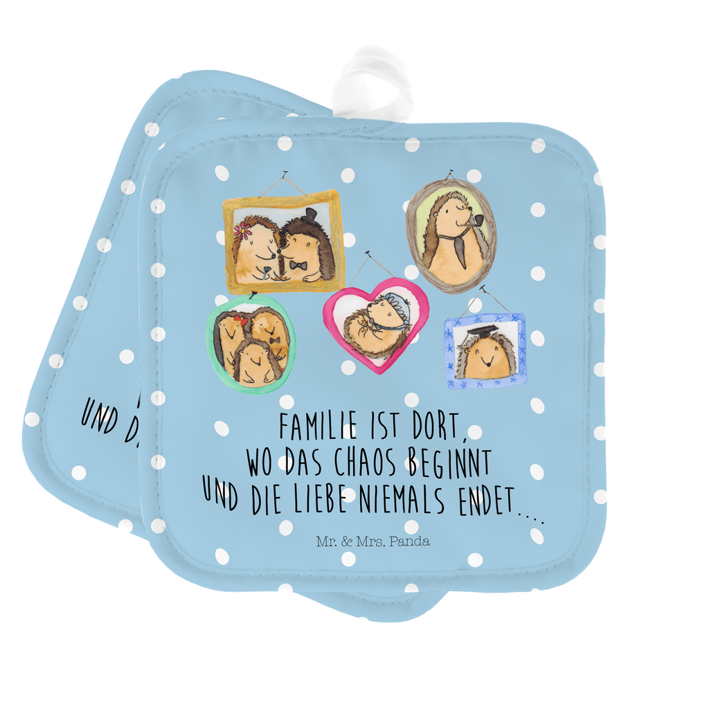 2er Set Topflappen  Igel Familie Topflappen, Topfuntersetzer, Ofenhandschuh, Topflappen Set, Topflappen lustig, Topflappen mit Spruch, Familie, Vatertag, Muttertag, Bruder, Schwester, Mama, Papa, Oma, Opa, Liebe, Igel, Bilder, Zusammenhalt, Glück