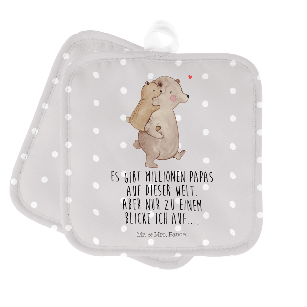 2er Set Topflappen  Papa Bär Topflappen, Topfuntersetzer, Ofenhandschuh, Topflappen Set, Topflappen lustig, Topflappen mit Spruch, Familie, Vatertag, Muttertag, Bruder, Schwester, Mama, Papa, Oma, Opa, Geschenk, Vater, Papi, Vati, Onkel, Geburtstag