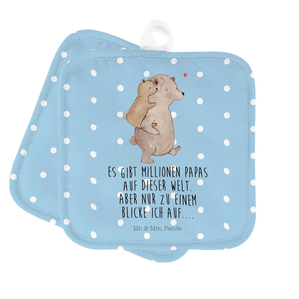 2er Set Topflappen  Papa Bär Topflappen, Topfuntersetzer, Ofenhandschuh, Topflappen Set, Topflappen lustig, Topflappen mit Spruch, Familie, Vatertag, Muttertag, Bruder, Schwester, Mama, Papa, Oma, Opa, Geschenk, Vater, Papi, Vati, Onkel, Geburtstag
