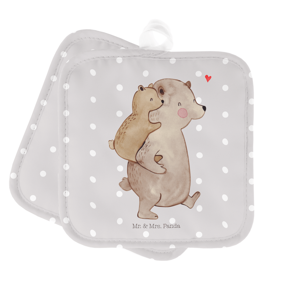 2er Set Topflappen  Papa Bär Topflappen, Topfuntersetzer, Ofenhandschuh, Topflappen Set, Topflappen lustig, Topflappen mit Spruch, Familie, Vatertag, Muttertag, Bruder, Schwester, Mama, Papa, Oma, Opa, Geschenk, Vater, Papi, Vati, Onkel, Geburtstag