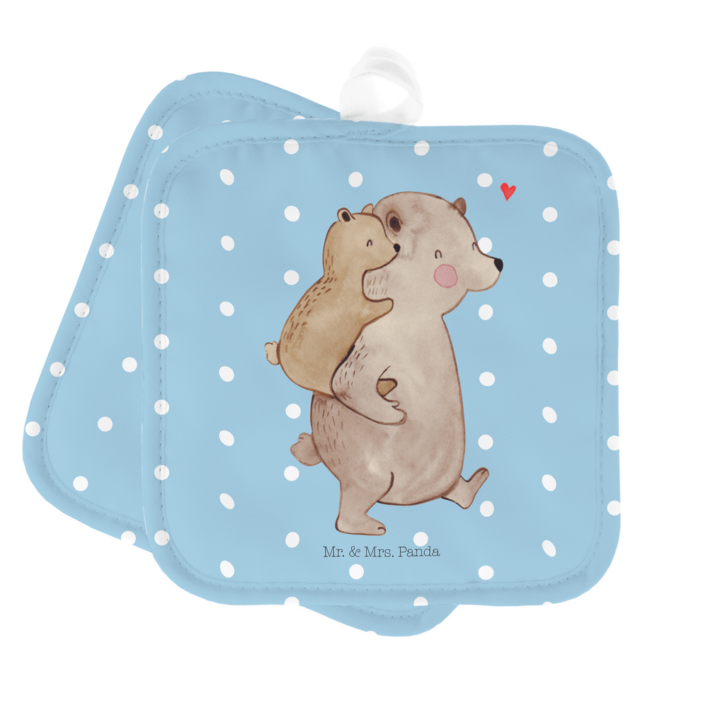 2er Set Topflappen  Papa Bär Topflappen, Topfuntersetzer, Ofenhandschuh, Topflappen Set, Topflappen lustig, Topflappen mit Spruch, Familie, Vatertag, Muttertag, Bruder, Schwester, Mama, Papa, Oma, Opa, Geschenk, Vater, Papi, Vati, Onkel, Geburtstag